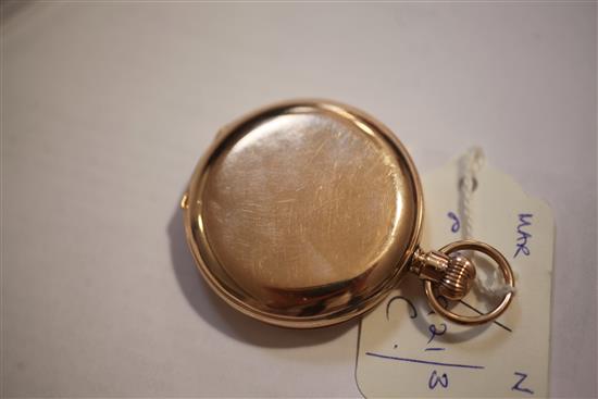 A 1920s 9ct gold Rolex keyless lever half hunter pocket watch,